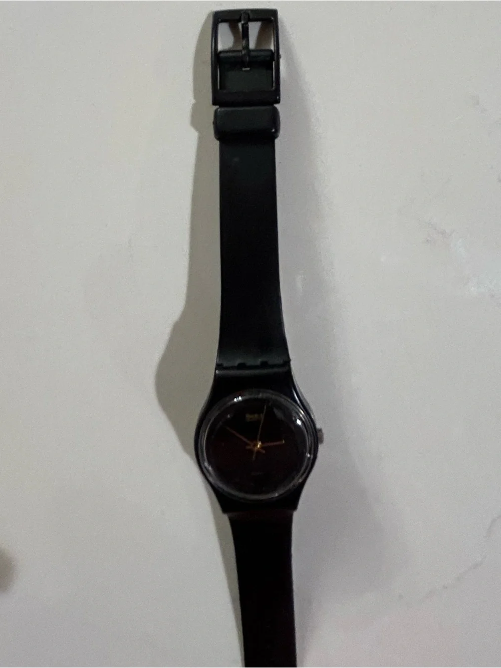 Vintage Swatch Black Magic Watch - For Parts/Repair with Black Swatch Guard